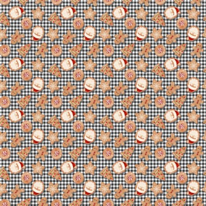 3 Wishes - Very Merry Gingerbread - Christmas Cookie Plaid, Black