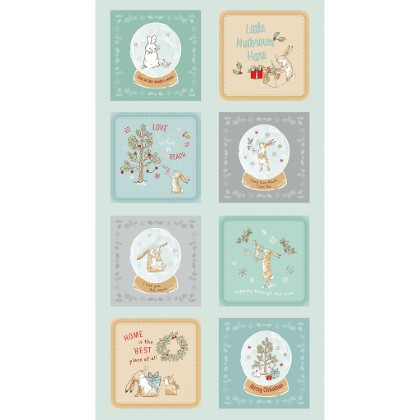 Clothworks - Guess How Much I Love You 2026 - 24" Panel w/9 1/2" Blocks, Lt Teal