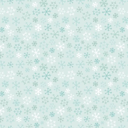 Clothworks - Guess How Much I Love You 2026 Flannel - Snowflakes, Light Teal