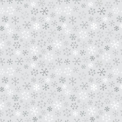 Clothworks - Guess How Much I Love You 2026 Flannel - Snowflakes, Mist Gray