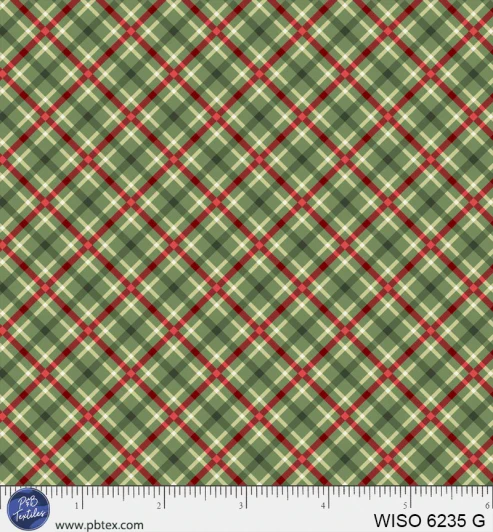 P & B Textiles - Winter Song - Layered Gingham, Green