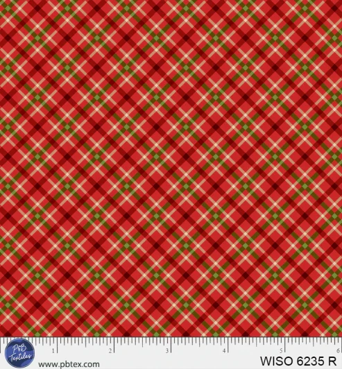 P & B Textiles - Winter Song - Layered Gingham, Red
