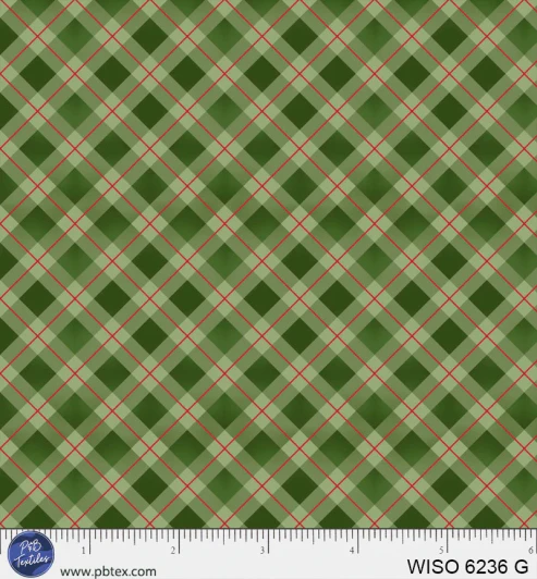 P & B Textiles - Winter Song - Calm Gingham, Green