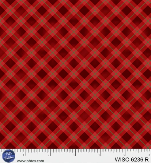 P & B Textiles - Winter Song - Calm Gingham, Red