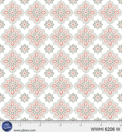 P & B Textiles - Woodland Whispers - Decorative Geo, White