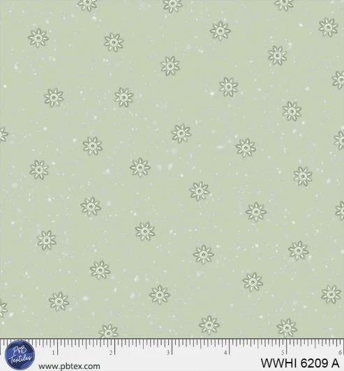 P & B Textiles - Woodland Whispers - Snowy Tonal Toss, Light Sage