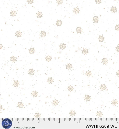 P & B Textiles - Woodland Whispers - Snowy Tonal Toss, White/Ecru