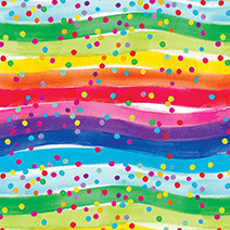A.E. Nathan - Comfy Flannel Prints - Rainbow Waves w/Dots, Multi