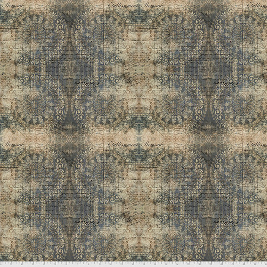 Free Spirit - Tim Holtz - Abandoned - Muted Medallions, Indigo