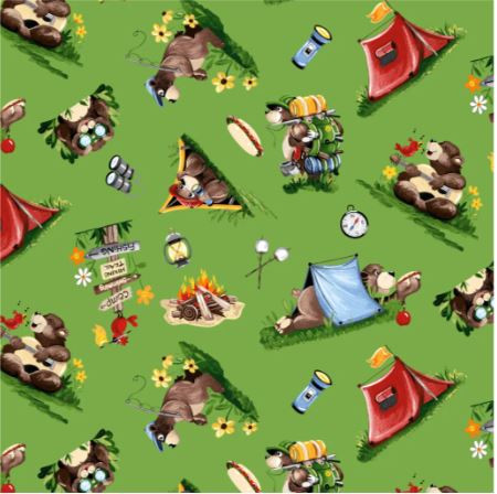 SusyBee - Baron Goes Camping - Campground, Grass Green