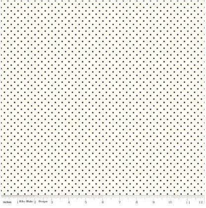 Riley Blake - Basic - Swiss Dot - Black Dots, Le Creme