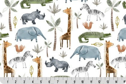 Shannon Fabrics - Cuddle Prints - Animals Safari, Multi