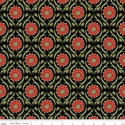 Riley Blake - Tangled Garden - Medallions, Black