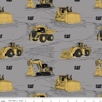 Riley Blake - CATERPILLAR® - CAT Equipment, Gray