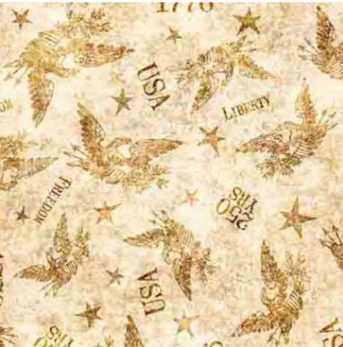 Quilting Treasures - 1776 - Tonal American Eagle, Tan