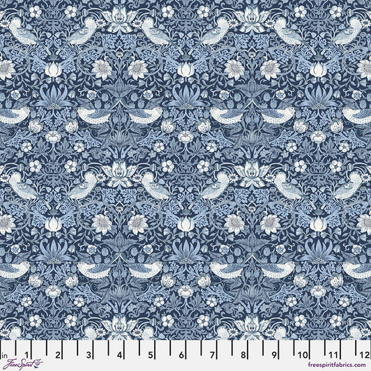 Free Spirit - Morris & Co - Mini Strawberry Thief, Indigo