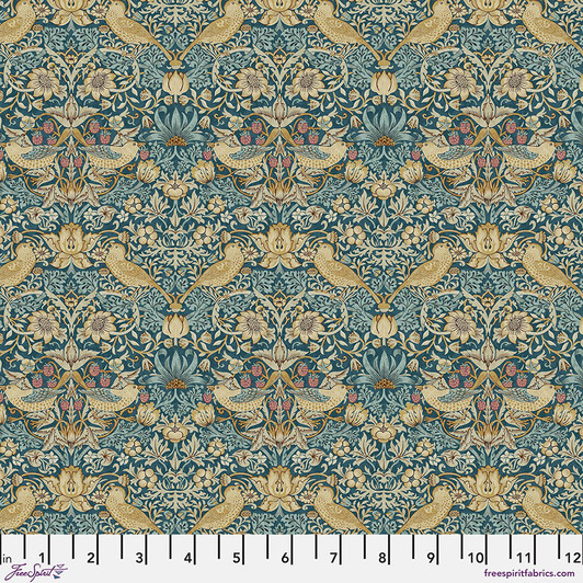 Free Spirit - Morris & Co - Mini Strawberry Thief, Teal