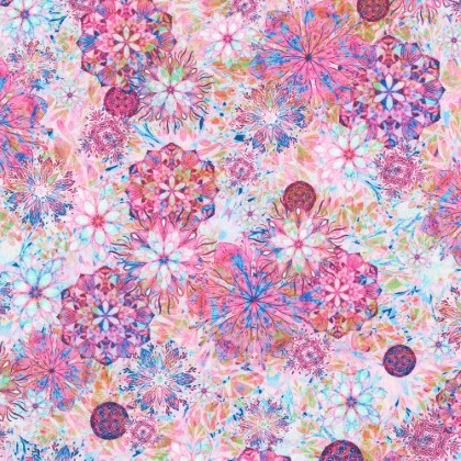 Robert Kaufman - Calixta - Tossed Medalions, Pearl Pink