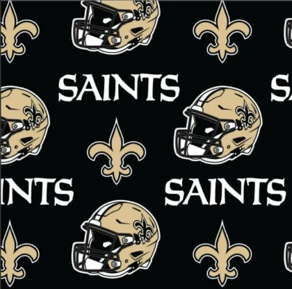 Fabric Traditions - NFL - 44" New Orleans Saints, Black/Gold