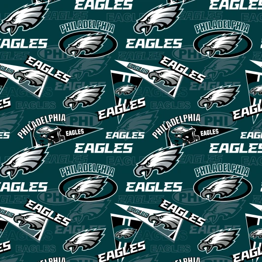 Fabric Traditions - NFL - 44" Philadelphia Eagles - Retro, Green