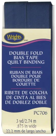 Wrights - Quilt Binding Double Fold - 7/8" x 3 Yds; Navy