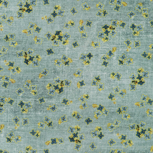 Robert Kaufman - Hello Fall - Flower Petals, Dusty Blue