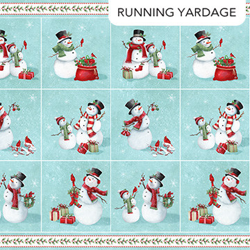 Northcott - Holly Jolly - Blocks (Running Yardage), Turquoise