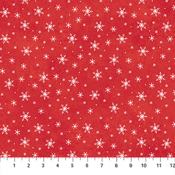 Northcott - Holly Jolly - Snowflakes, Red