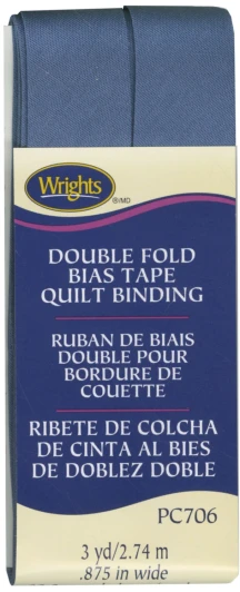Wrights - Quilt Binding Double Fold - 7/8" x 3 Yds; Stone Blue
