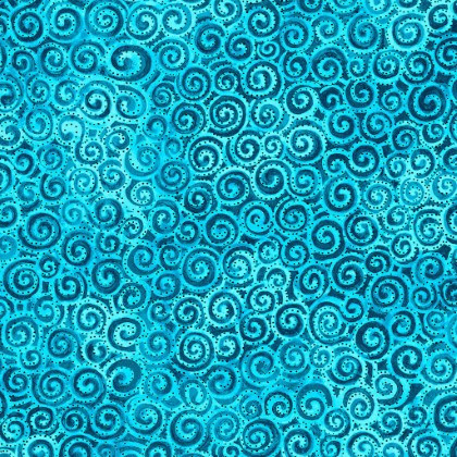 Clothworks - 108" Laurel Burch Digital - Swirl, Aqua