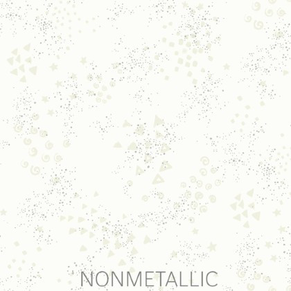 Clothworks - 108" Laurel Burch Digital - Glitter, White