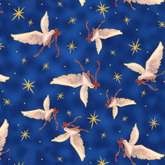 Quilting Treasures - A Star Above - Doves, Royal