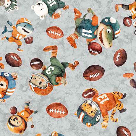 Quilting Treasures - Gridiron Gang - Player Toss, Gray
