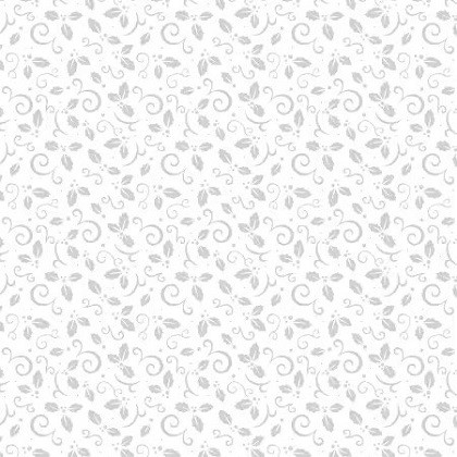 Wilmington Prints - Stocking Stuffers 2 - Holly & Scrolls, White on White