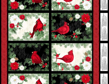 Wilmington Prints - Cardinal Charm - 24" Placemat Panel, Multi