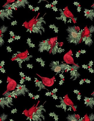 Wilmington Prints - Cardinal Charm - Cardinal Toss, Black