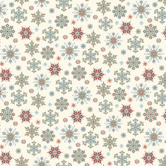 Henry Glass - Nordic Holiday - Snowflakes, Cream