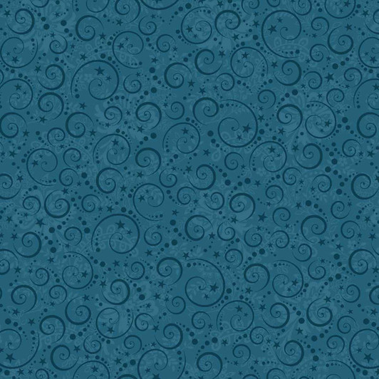 Henry Glass - Nordic Holiday - Mini Swirls, Blue