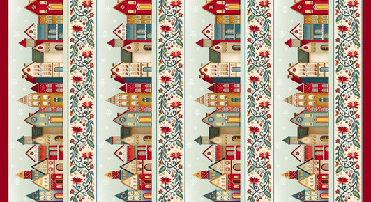 Henry Glass - Nordic Holiday - Border Stripe, Cream