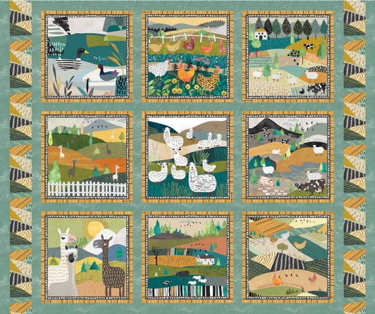Blank Quilting - Highland Nature Walk - 36" Highland Nature Walk Panel, Teal