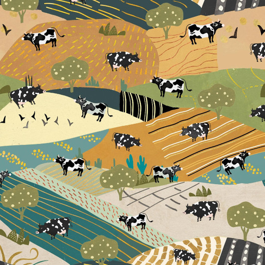Blank Quilting - Highland Nature Walk - Cow Pasture, Amber