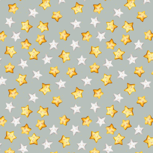 Blank Quilting - Nursery Rhyme Time - Stars, Slate
