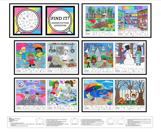 Blank Quilting - Little Library - 36" Clothbook, Multi