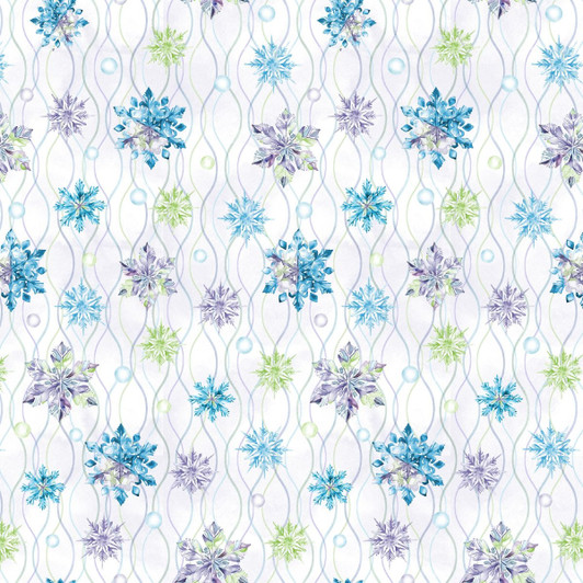 Blank Quilting - Aurora Flurries - Snowflake and Squiggles, White