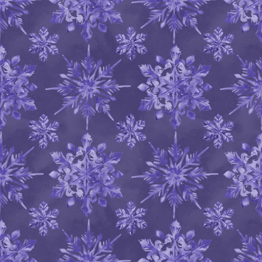 Blank Quilting - Aurora Flurries - Snowflakes, Purple