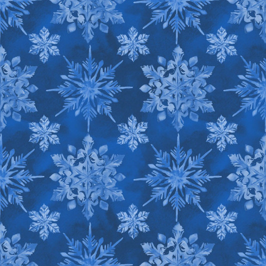 Blank Quilting - Aurora Flurries - Snowflakes, Blue