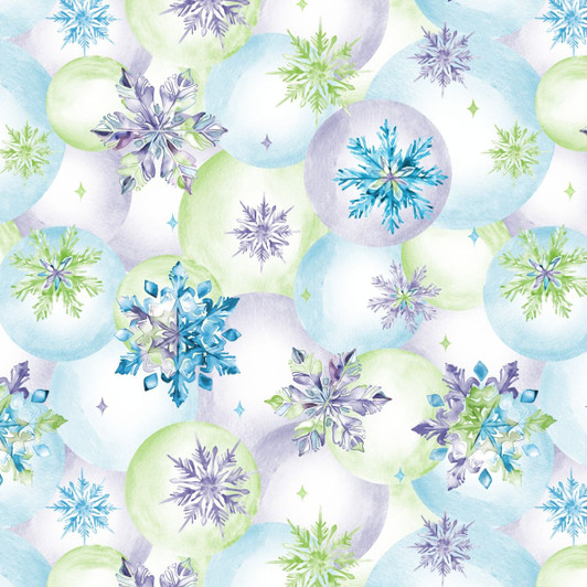 Blank Quilting - Aurora Flurries - Snowflakes and Bubbles, Multi