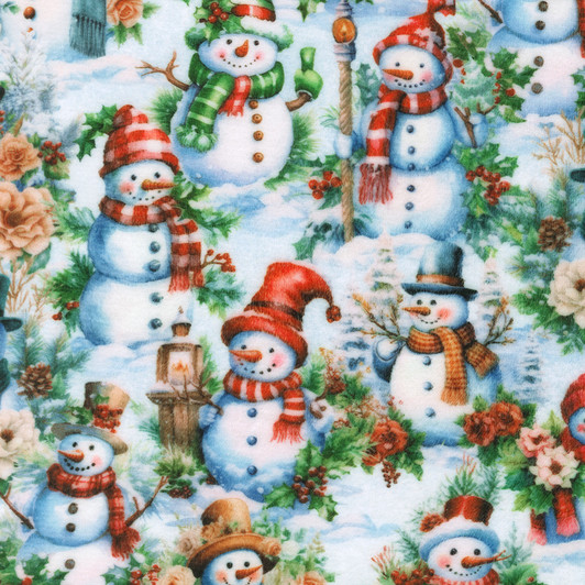 Robert Kaufman - Doux Luxe (Minky) - Snowmen, Winter
