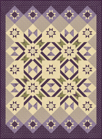 Moda - Pattern - Hidden Grove Quilt Pattern - 63"x 86"