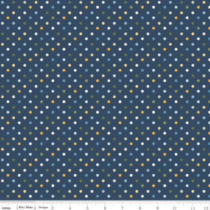 Riley Blake - Sunshine & Dandelions - Dots, Navy
